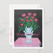 ハッピーバレンタインデー私のハートの開花をします シーズンポストカード (正面/裏面)