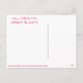 ハッピーバレンタインデー私のハートの開花をします シーズンポストカード (裏面)