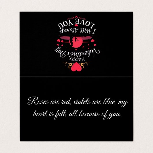 ハッピーバレンタインデー私はいつもあなたを愛する 名刺 (外部フラット)