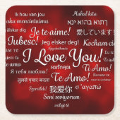 ハッピーバレンタインデー紙コースター スクエアペーパーコースター (正面)