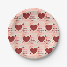 ハッピーバレンタインデー紙プレート ペーパープレート
