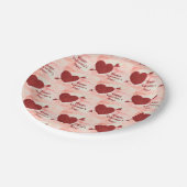 ハッピーバレンタインデー紙プレート ペーパープレート (アングル)