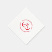 ハッピーバレンタインデー航海のいかりカスタムかわいい スタンダードカクテルナプキン (角)