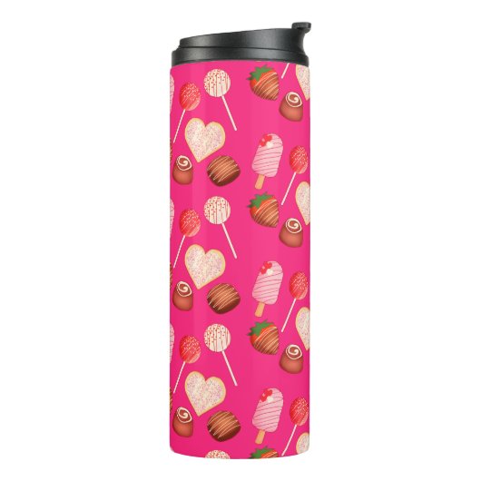 ハッピーバレンタインデー菓子およびキャンディパターン タンブラー (回転左)