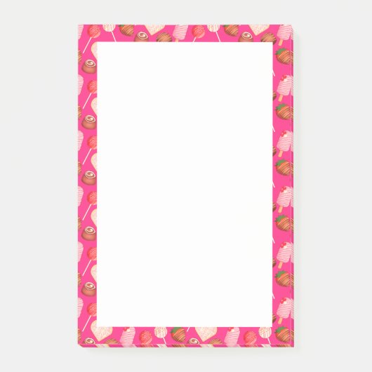 ハッピーバレンタインデー菓子およびキャンディパターン ポストイット (正面)