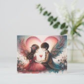 ハッピーバレンタインデー葉書 ポストカード (スタンド正面)