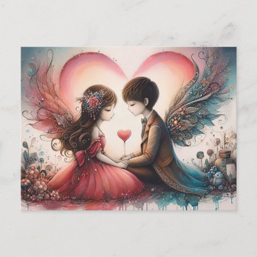 ハッピーバレンタインデー葉書 ポストカード (正面)