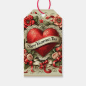 ハッピーバレンタインデー装飾イラストレーション ギフトタグ (正面)