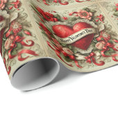 ハッピーバレンタインデー装飾イラストレーション ラッピングペーパー (ロールコーナー)