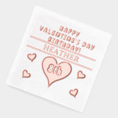 ハッピーバレンタインデー誕生日ハート名の年齢 箔ナプキン (左)