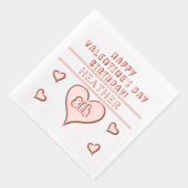 ハッピーバレンタインデー誕生日ハート名の年齢 箔ナプキン (右)