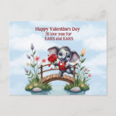 ハッピーバレンタインデー象の耳と耳 シーズンポストカード (正面)