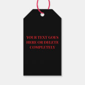 ハッピーバレンタインデー赤いハートオンブラック ギフトタグ (裏面)