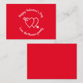 ハッピーバレンタインデー赤いハートカスタムスクリプト ノートカード (正面/裏面)