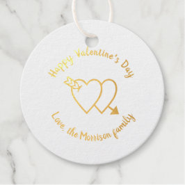 ハッピーバレンタインデー赤いハートカスタムスクリプト フェイバータグ