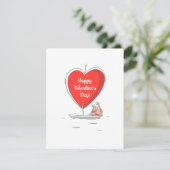 ハッピーバレンタインデー赤いハートシルボートラバー シーズンカード (スタンド正面)