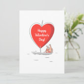 ハッピーバレンタインデー赤いハートシルボートラバー シーズンカード (スタンド正面)