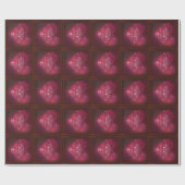 ハッピーバレンタインデー赤いハートシームレスパターン ラッピングペーパー (フラット)