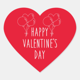 ハッピーバレンタインデー赤いハートシール ハートシール