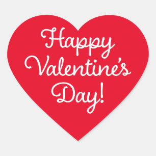 ハッピーバレンタインデー赤いハートシール ハートシール