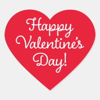 ハッピーバレンタインデー赤いハートシール ハートシール