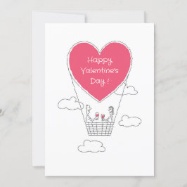 ハッピーバレンタインデー赤いハートバルーン対 シーズンカード
