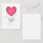 ハッピーバレンタインデー赤いハートバルーン対 ノートカード (正面/裏面)