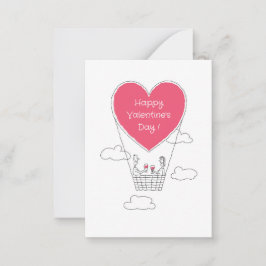 ハッピーバレンタインデー赤いハートバルーン対 ノートカード
