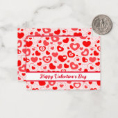 ハッピーバレンタインデー赤いハートフラットノートカード ノートカード (正面/裏面インサイチュ)