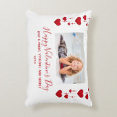 ハッピーバレンタインデー赤いハート写真の個人用設定 アクセントクッション (正面(垂直))