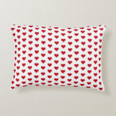 ハッピーバレンタインデー赤いハート写真の個人用設定 アクセントクッション (裏面)