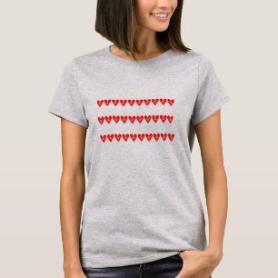 ハッピーバレンタインデー赤いハート女性 Tシャツ