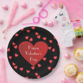 ハッピーバレンタインデー赤いハート紙プレート ペーパープレート (パーティー)
