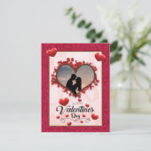 ハッピーバレンタインデー赤いハート シーズンカード (スタンド正面)