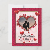 ハッピーバレンタインデー赤いハート シーズンカード (正面)