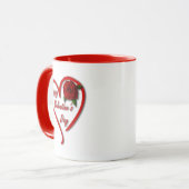 ハッピーバレンタインデー赤いハート マグカップ (正面左)