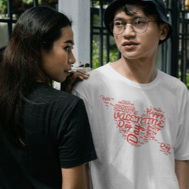 ハッピーバレンタインデー赤いハート Tシャツ