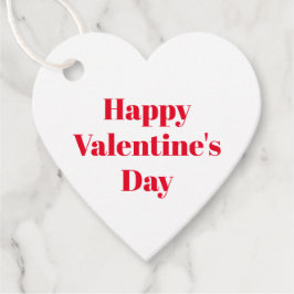 ハッピーバレンタインデー赤と白かわいいハート フェイバータグ