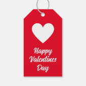 ハッピーバレンタインデー赤と白 ギフトタグ (裏面)