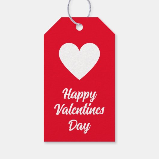 ハッピーバレンタインデー赤と白 ギフトタグ (裏面)
