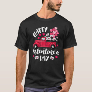 ハッピーバレンタインデー赤トラックと手紙の郵送 Tシャツ