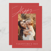 ハッピーバレンタインデー赤バレンタインデー シーズンカード (正面/裏面)
