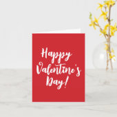 ハッピーバレンタインデー赤モダン文字タイポグラフィ カード (黄色い花)