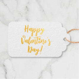 ハッピーバレンタインデー赤モダン文字タイポグラフィ ギフトタグ
