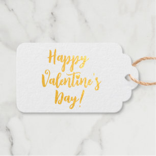 ハッピーバレンタインデー赤モダン文字タイポグラフィ ギフトタグ