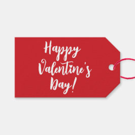 ハッピーバレンタインデー赤モダン文字タイポグラフィ ギフトタグ