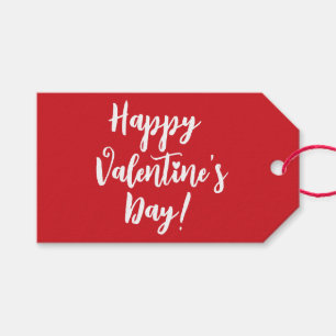 ハッピーバレンタインデー赤モダン文字タイポグラフィ ギフトタグ