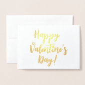 ハッピーバレンタインデー赤モダン文字タイポグラフィ 箔カード (封筒付き正面)