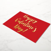 ハッピーバレンタインデー赤モダン文字タイポグラフィ 箔シーズンカード (回転した状態)