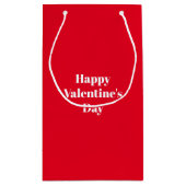ハッピーバレンタインデー赤白かわいい スモールペーパーバッグ (裏面)